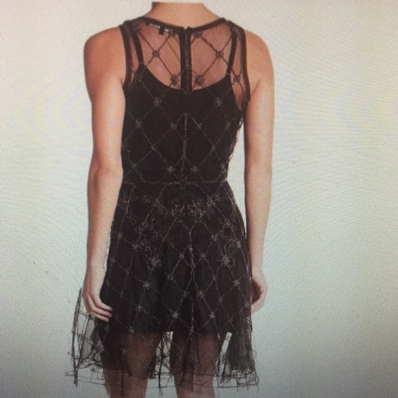 Beaded Mesh Dress - Sleeveless - Picture 2 of 6